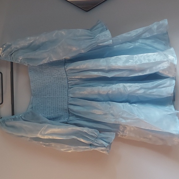 Light blue babydoll dress. Size large. - Picture 5 of 9